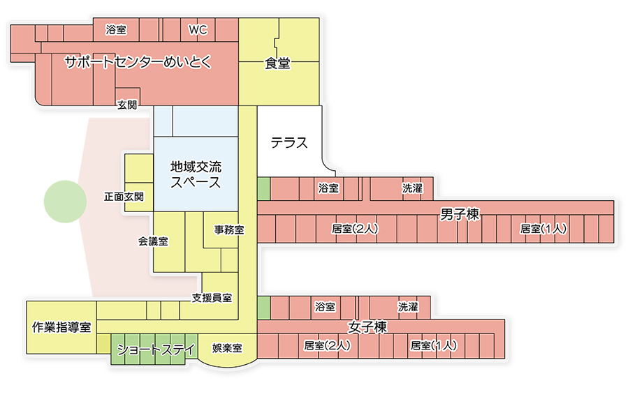 チャレンジめいとくの里施設地図